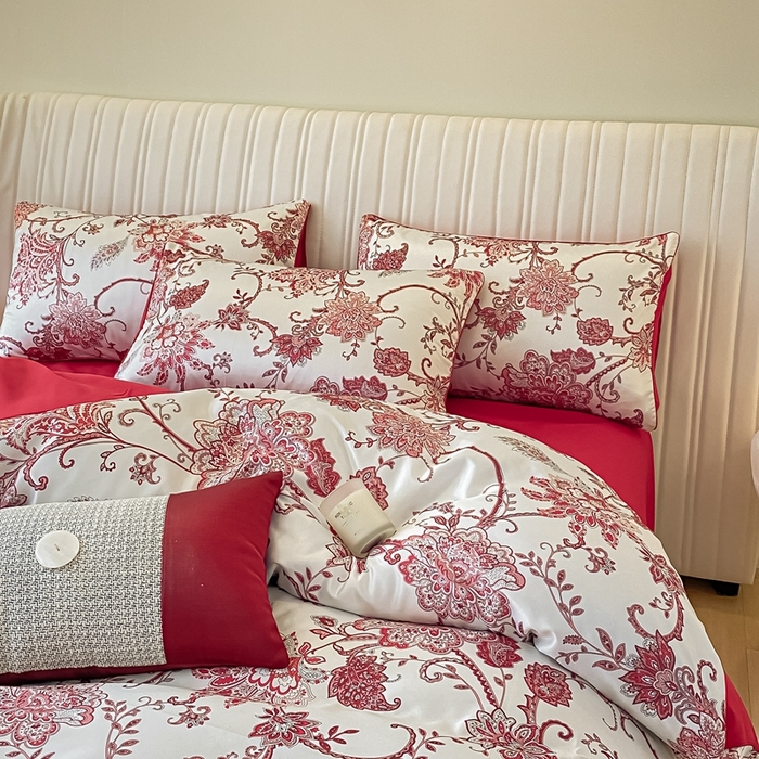 91家纺网 家纺一手货源 找家纺 用心 2022新款数码印花婚庆四件套