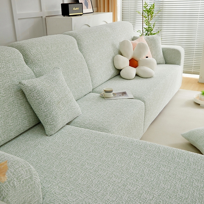 91家纺网 家纺一手货源 找家纺 （总）丝绮鹿 2025新款竹节雪尼尔沙发套松紧款（贵妃图）