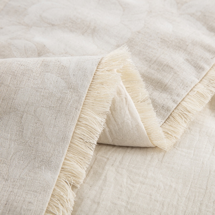 91家纺网 家纺一手货源 找家纺 鲁爱家纺供货 2025新款AB版棉麻流苏款夏被 醉清风