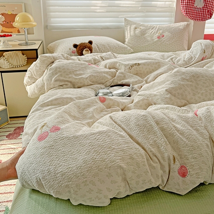 91家纺网 家纺一手货源 找家纺 （总）名品家纺 2025新款云感皱皱双层纱四件套