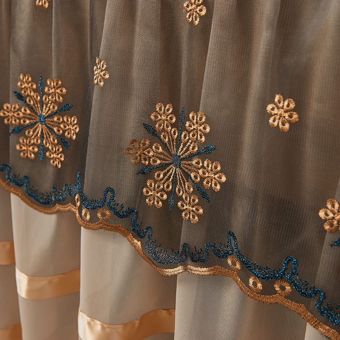 91家纺网 家纺一手货源 找家纺 情恒家纺 2025新款纯色可拆卸PE海洋丝床裙席三件套 奶咖