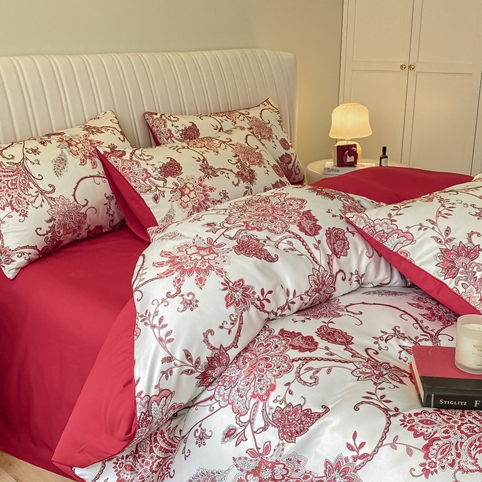 91家纺网 家纺一手货源 找家纺 用心 2022新款数码印花婚庆四件套