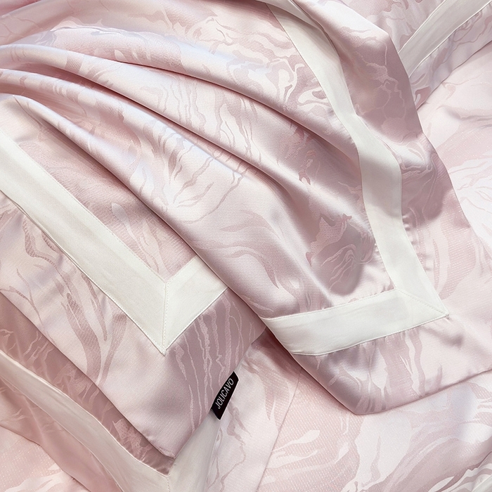 91家纺网 家纺一手货源 找家纺 2025新品床上用品高端A类100支天丝棉贡缎提花四件套全棉纯棉长绒棉夏季轻奢真丝全工艺 南溪-伊莎粉