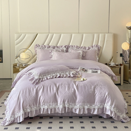 91家纺网 家纺一手货源 找家纺 （总）2025新款水洗天丝提花四件套-梦洛伊（床盖加20）