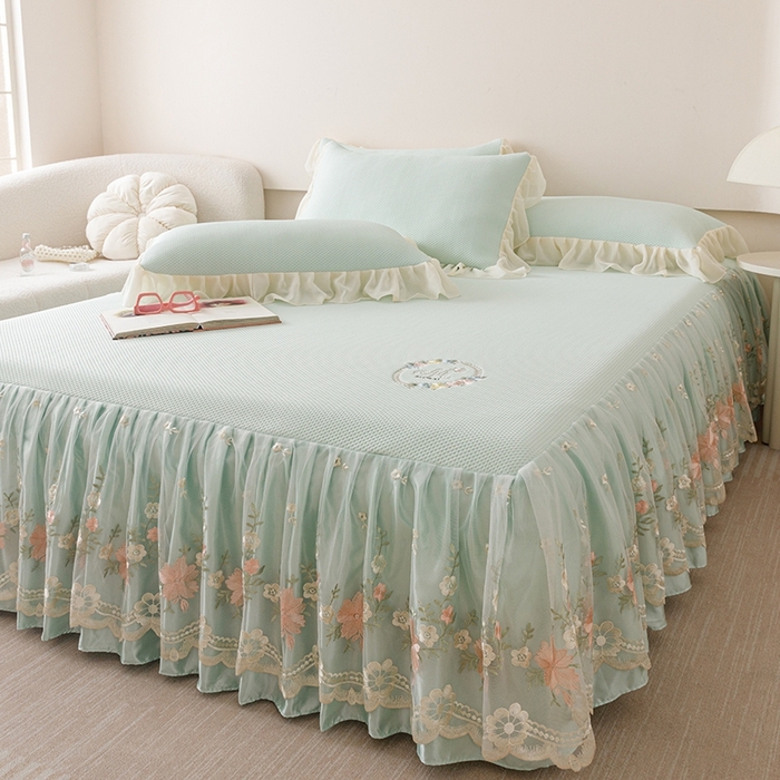 91家纺网 家纺一手货源 找家纺 好儿喜家纺  2025新款海洋丝凉感夏被四件套（此款控价所有尺寸（劵后）利润不得低于50元） 浅绿 