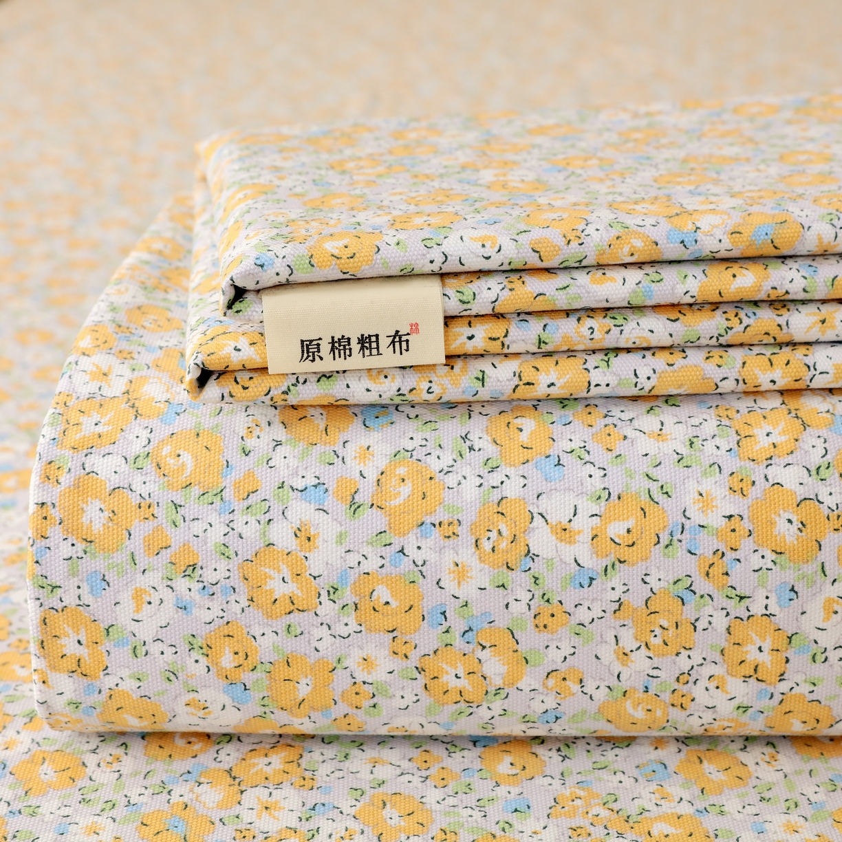 91家纺网 家纺一手货源 找家纺 （总）慕尚家纺 2025新款全棉纯棉老粗布花卉床单款凉席席子