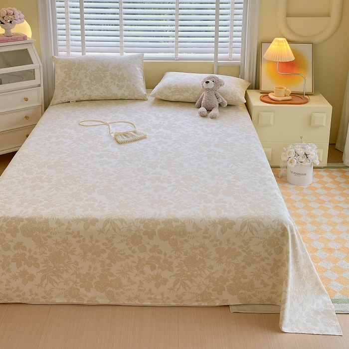 91家纺网 家纺一手货源 找家纺 慕尚家纺 2025新款全棉纯棉老粗布花卉床单款凉席席子 枫叶