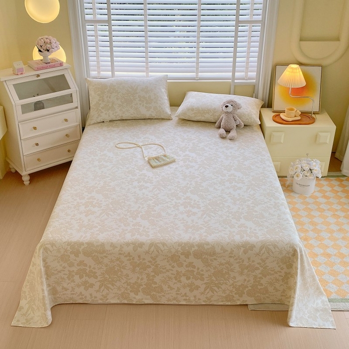 91家纺网 家纺一手货源 找家纺 慕尚家纺 2025新款全棉纯棉老粗布花卉床单款凉席席子 枫叶