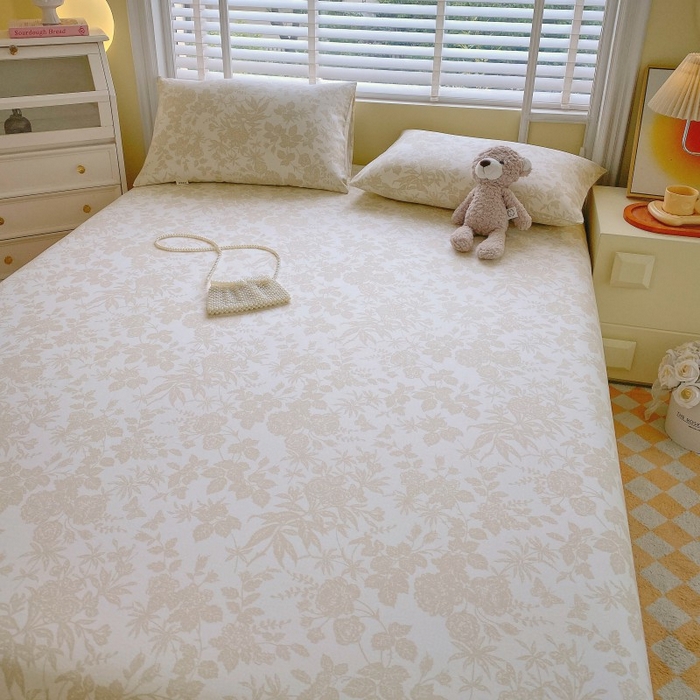 91家纺网 家纺一手货源 找家纺 慕尚家纺 2025新款全棉纯棉老粗布花卉床单款凉席席子 枫叶