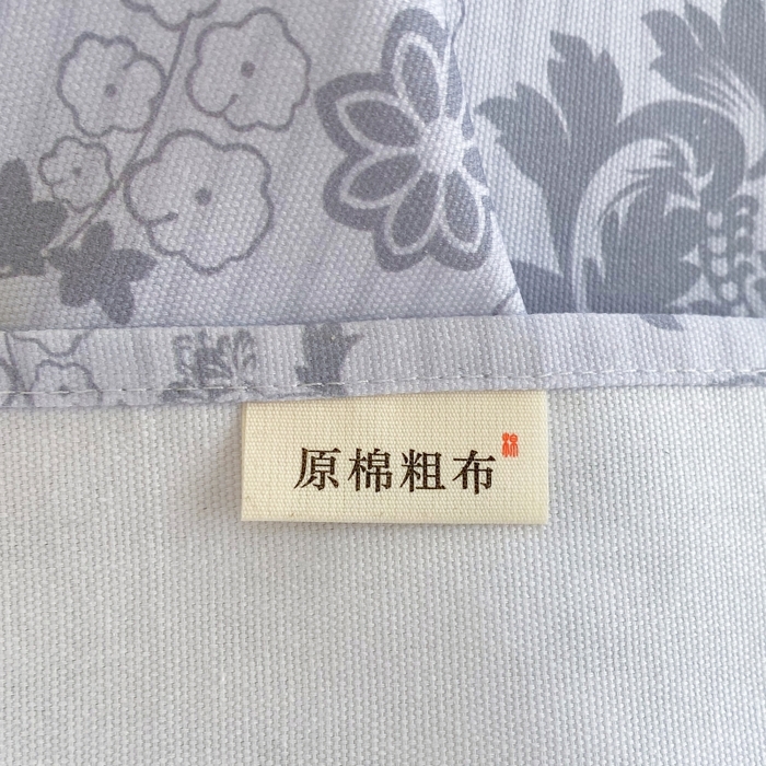 91家纺网 家纺一手货源 找家纺 慕尚家纺 2025新款全棉纯棉老粗布花卉床单款凉席席子 花开富贵-灰