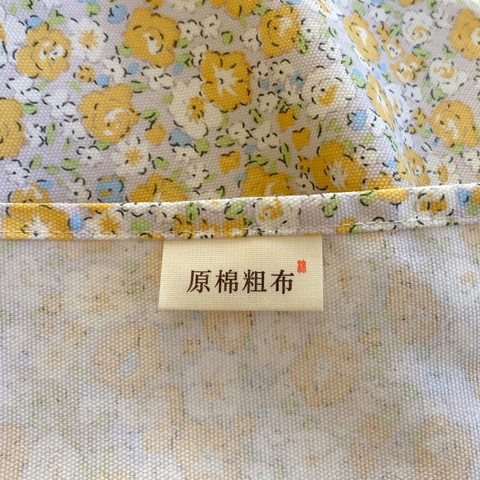 91家纺网 家纺一手货源 找家纺 慕尚家纺 2025新款全棉纯棉老粗布花卉床单款凉席席子 花漾-黄