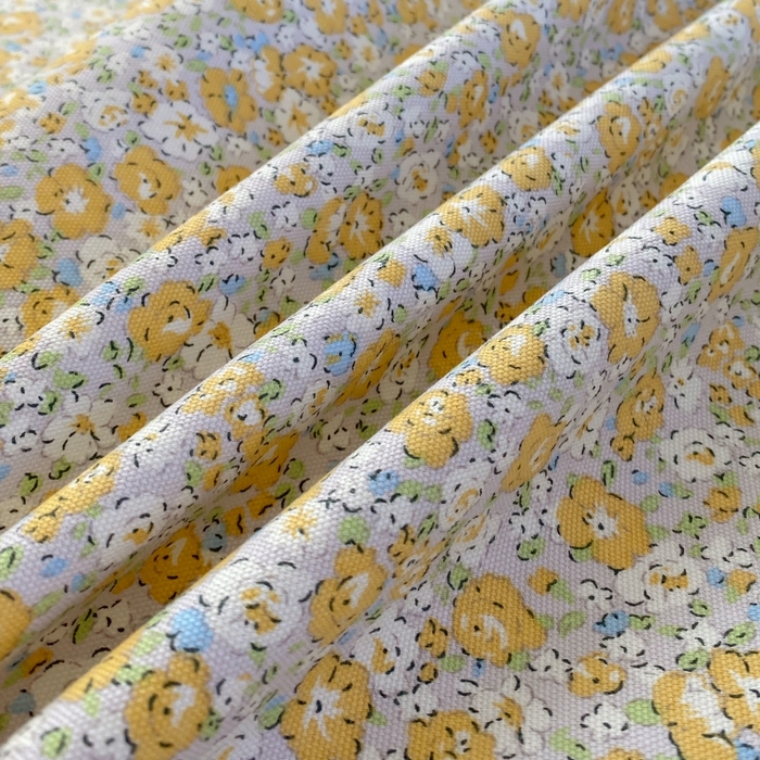 91家纺网 家纺一手货源 找家纺 慕尚家纺 2025新款全棉纯棉老粗布花卉床单款凉席席子 花漾-黄