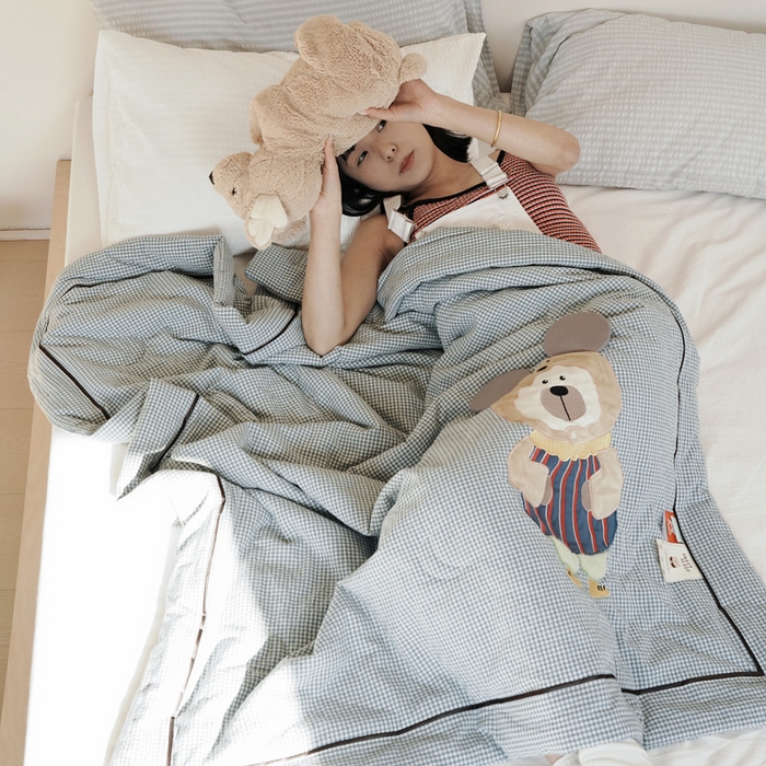 91家纺网 家纺一手货源 找家纺 （总）喜多兔儿童家纺 2025新款色织天丝水洗棉夏被被子被芯