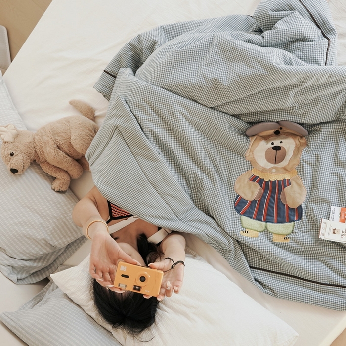 91家纺网 家纺一手货源 找家纺 （总）喜多兔儿童家纺 2025新款色织天丝水洗棉夏被被子被芯