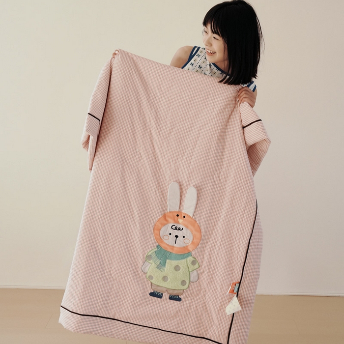 91家纺网 家纺一手货源 找家纺 （总）喜多兔儿童家纺 2025新款色织天丝水洗棉夏被被子被芯