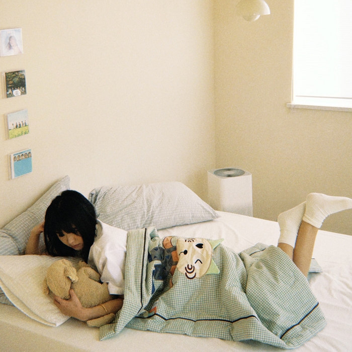 91家纺网 家纺一手货源 找家纺 喜多兔儿童家纺 2025新款色织天丝水洗棉夏被被子被芯 绿格星星小怪兽-胶片风