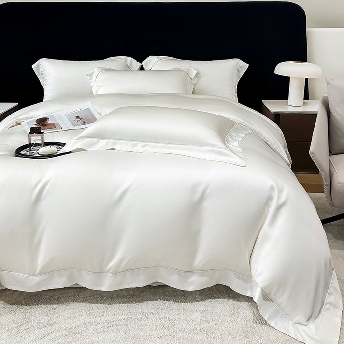 91家纺网 家纺一手货源 找家纺 （总）【兰精公司授权】星蕴家纺 2025新款奥地利兰精天丝莱赛尔纯色埋绳款四件套-莱恩