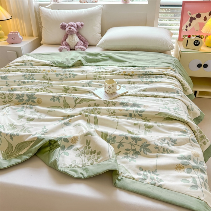 91家纺网 家纺一手货源 找家纺 小石头家纺 2025新款里外全棉A类纯棉棉花小碎花夏被包质检=买家秀 香草花梦