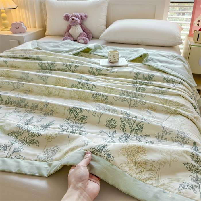 91家纺网 家纺一手货源 找家纺 小石头家纺 2025新款里外全棉A类纯棉棉花小碎花夏被包质检=买家秀 热带风情