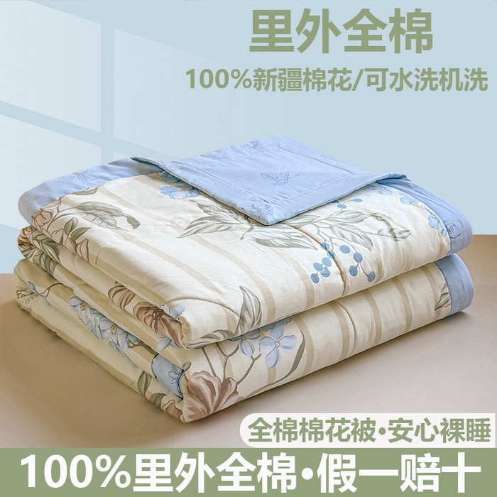 小石头家纺 2025新款里外全棉A类纯棉棉花小碎花夏被包质检=买家秀 四季花园