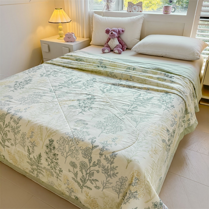 91家纺网 家纺一手货源 找家纺 小石头家纺 2025新款里外全棉A类纯棉棉花小碎花夏被包质检=买家秀 热带风情