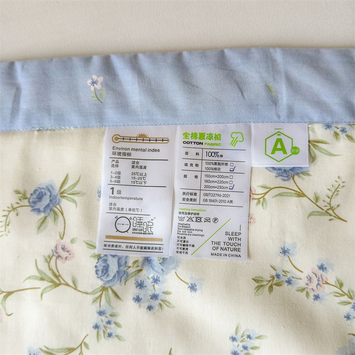 91家纺网 家纺一手货源 找家纺 小石头家纺 2025新款里外全棉A类纯棉棉花小碎花夏被包质检=买家秀 蓝色繁花