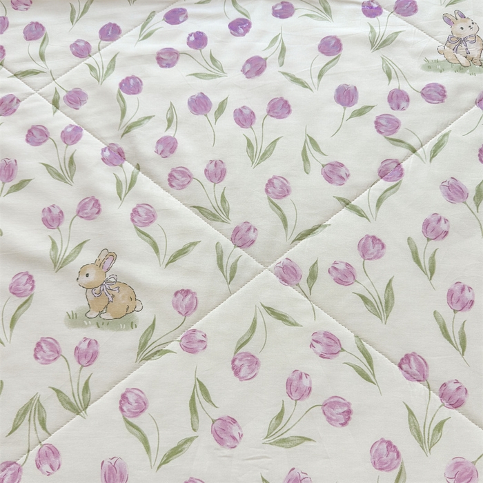 91家纺网 家纺一手货源 找家纺 小石头家纺 2025新款里外全棉A类纯棉棉花小碎花夏被包质检=买家秀 郁金花紫