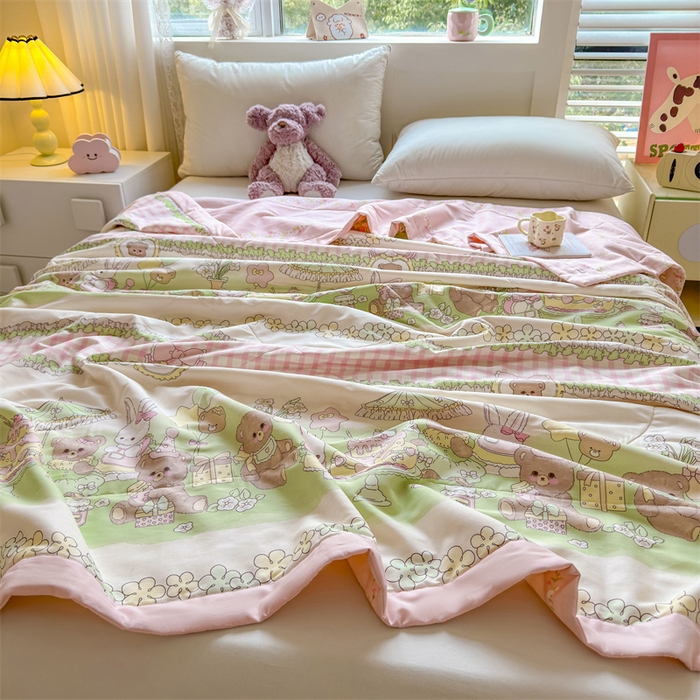 91家纺网 家纺一手货源 找家纺 小石头家纺 2025新款里外全棉A类纯棉棉花小碎花夏被包质检=买家秀 欢乐派对