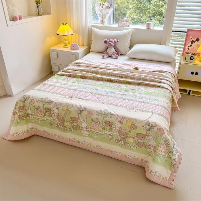 91家纺网 家纺一手货源 找家纺 小石头家纺 2025新款里外全棉A类纯棉棉花小碎花夏被包质检=买家秀 欢乐派对