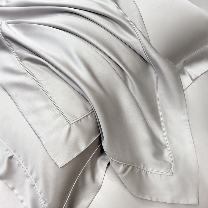 91家纺网 家纺一手货源 找家纺 星蕴家纺 2025新款奥地利兰精天丝莱赛尔纯色埋绳款四件套-莱恩 莱恩-幻影灰