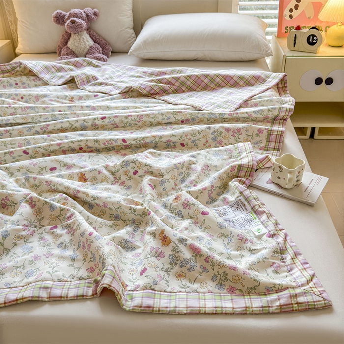 91家纺网 家纺一手货源 找家纺 小石头家纺 2025新款里外全棉A类纯棉棉花小碎花夏被包质检=买家秀 洛洛碎花