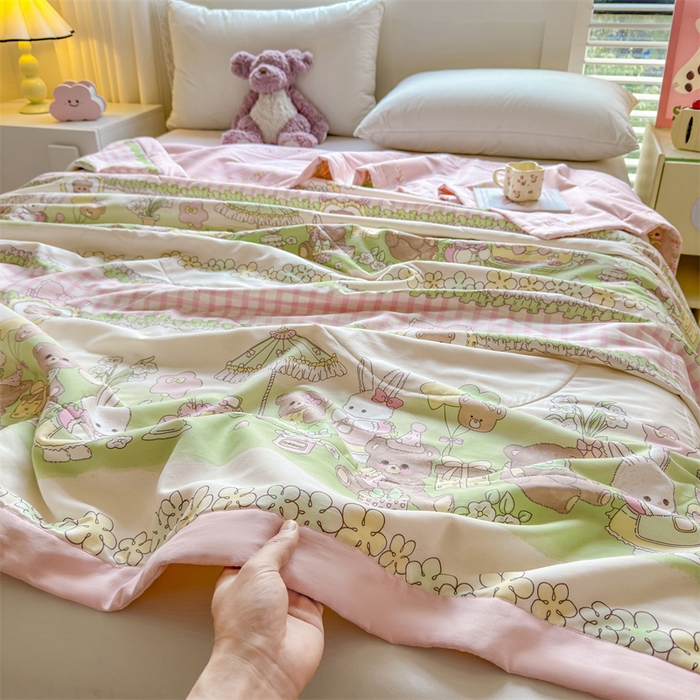 91家纺网 家纺一手货源 找家纺 小石头家纺 2025新款里外全棉A类纯棉棉花小碎花夏被包质检=买家秀 欢乐派对