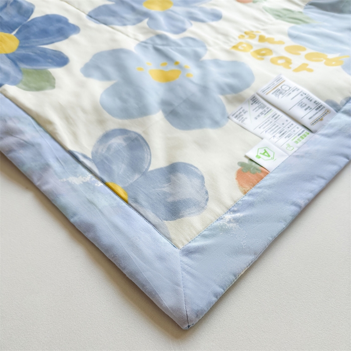 91家纺网 家纺一手货源 找家纺 小石头家纺 2025新款里外全棉A类纯棉棉花小碎花夏被包质检=买家秀 蓝色花海