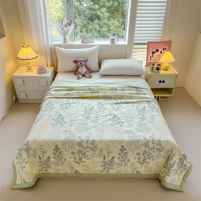 91家纺网 家纺一手货源 找家纺 小石头家纺 2025新款里外全棉A类纯棉棉花小碎花夏被包质检=买家秀 热带风情