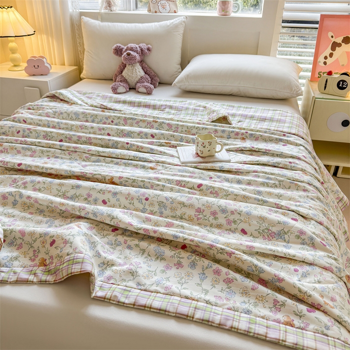 91家纺网 家纺一手货源 找家纺 小石头家纺 2025新款里外全棉A类纯棉棉花小碎花夏被包质检=买家秀 洛洛碎花