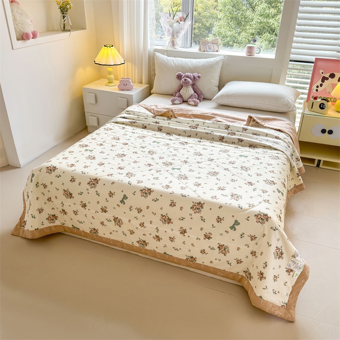 91家纺网 家纺一手货源 找家纺 小石头家纺 2025新款里外全棉A类纯棉棉花小碎花夏被包质检=买家秀 曼塔玫瑰