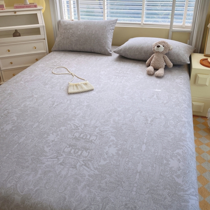 91家纺网 家纺一手货源 找家纺 慕尚家纺 2025新款全棉纯棉老粗布花卉床单款凉席席子 梦境