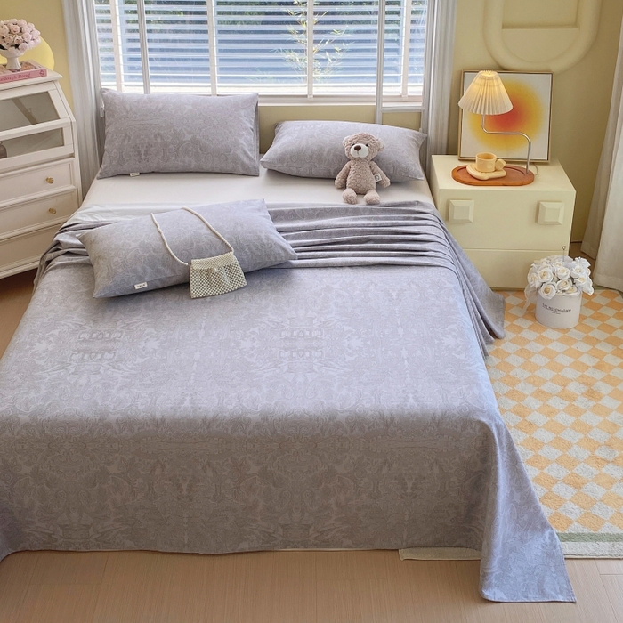 91家纺网 家纺一手货源 找家纺 慕尚家纺 2025新款全棉纯棉老粗布花卉床单款凉席席子 梦境