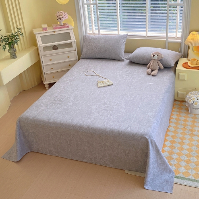 91家纺网 家纺一手货源 找家纺 慕尚家纺 2025新款全棉纯棉老粗布花卉床单款凉席席子 梦境