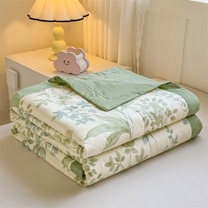 91家纺网 家纺一手货源 找家纺 小石头家纺 2025新款里外全棉A类纯棉棉花小碎花夏被包质检=买家秀 香草花梦