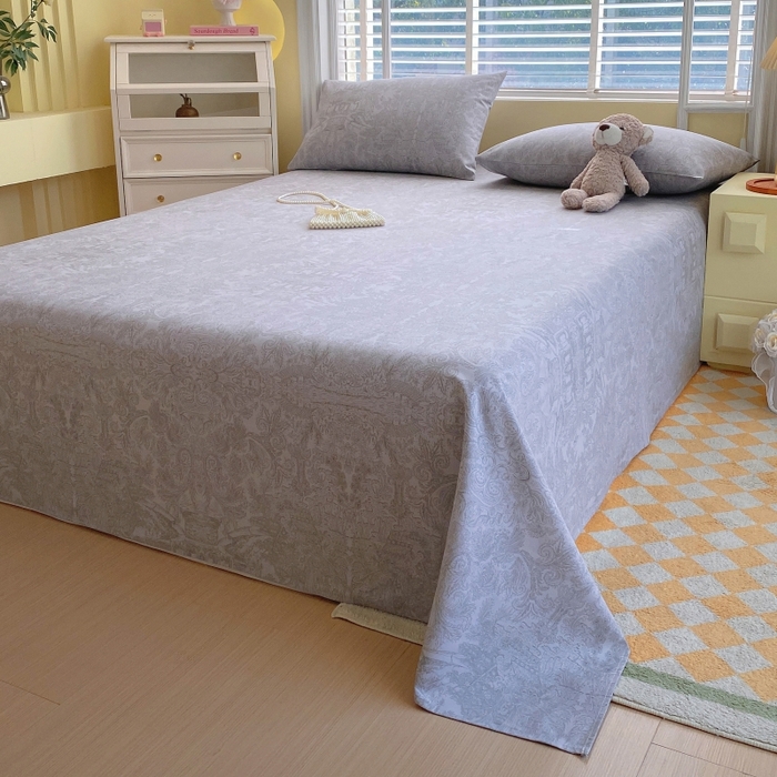 91家纺网 家纺一手货源 找家纺 慕尚家纺 2025新款全棉纯棉老粗布花卉床单款凉席席子 梦境