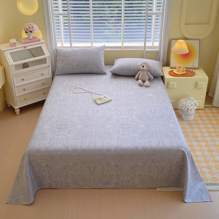 91家纺网 家纺一手货源 找家纺 慕尚家纺 2025新款全棉纯棉老粗布花卉床单款凉席席子 梦境