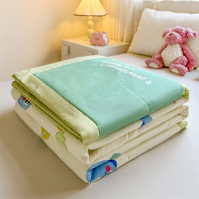 91家纺网 家纺一手货源 找家纺 小石头家纺 2025新款里外全棉A类纯棉棉花小碎花夏被包质检=买家秀 恐龙乐园