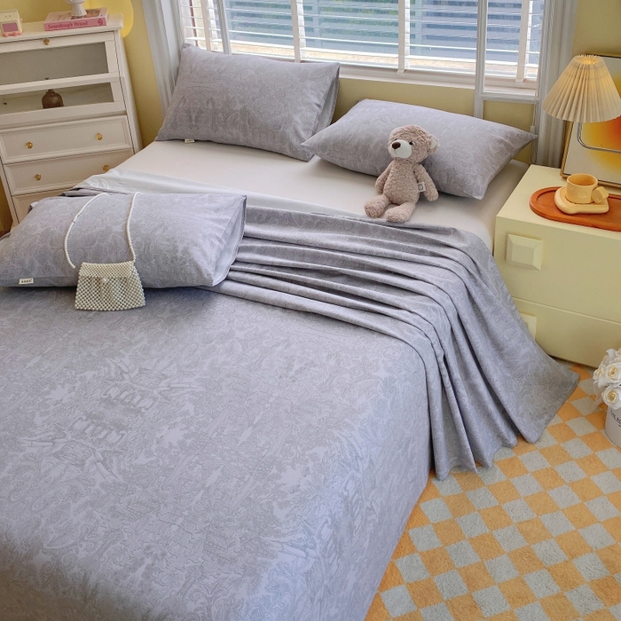 91家纺网 家纺一手货源 找家纺 慕尚家纺 2025新款全棉纯棉老粗布花卉床单款凉席席子 梦境