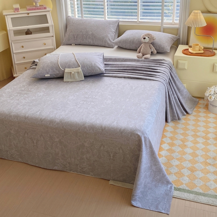 91家纺网 家纺一手货源 找家纺 慕尚家纺 2025新款全棉纯棉老粗布花卉床单款凉席席子 梦境