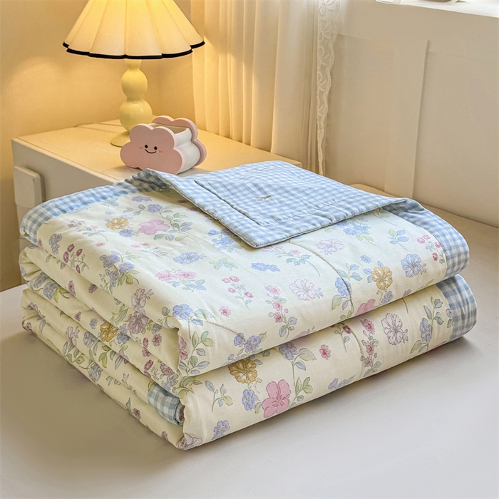 91家纺网 家纺一手货源 找家纺 小石头家纺 2025新款里外全棉A类纯棉棉花小碎花夏被包质检=买家秀 洛城花语