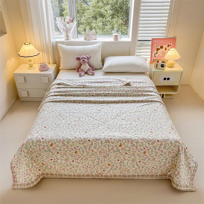 91家纺网 家纺一手货源 找家纺 小石头家纺 2025新款里外全棉A类纯棉棉花小碎花夏被包质检=买家秀 洛洛碎花