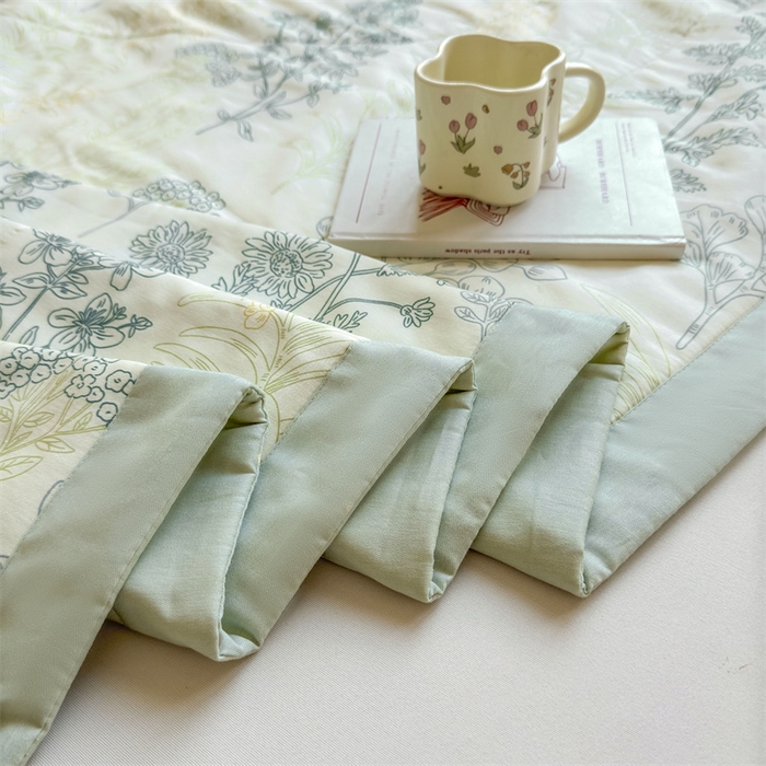 91家纺网 家纺一手货源 找家纺 小石头家纺 2025新款里外全棉A类纯棉棉花小碎花夏被包质检=买家秀 热带风情