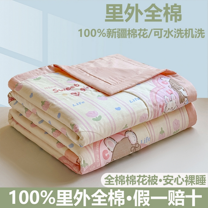 91家纺网 家纺一手货源 找家纺 （总）小石头家纺 2025新款里外全棉A类纯棉棉花小碎花夏被包质检=买家秀