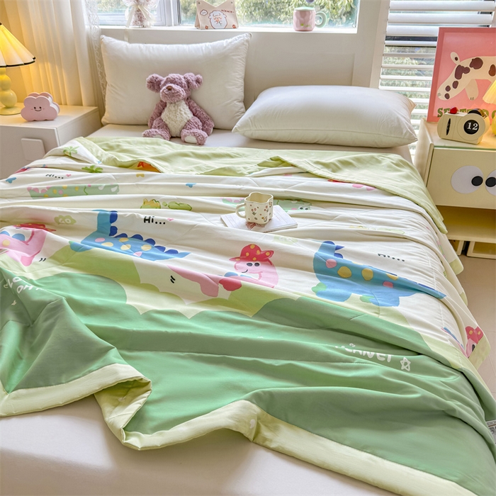 91家纺网 家纺一手货源 找家纺 小石头家纺 2025新款里外全棉A类纯棉棉花小碎花夏被包质检=买家秀 恐龙乐园